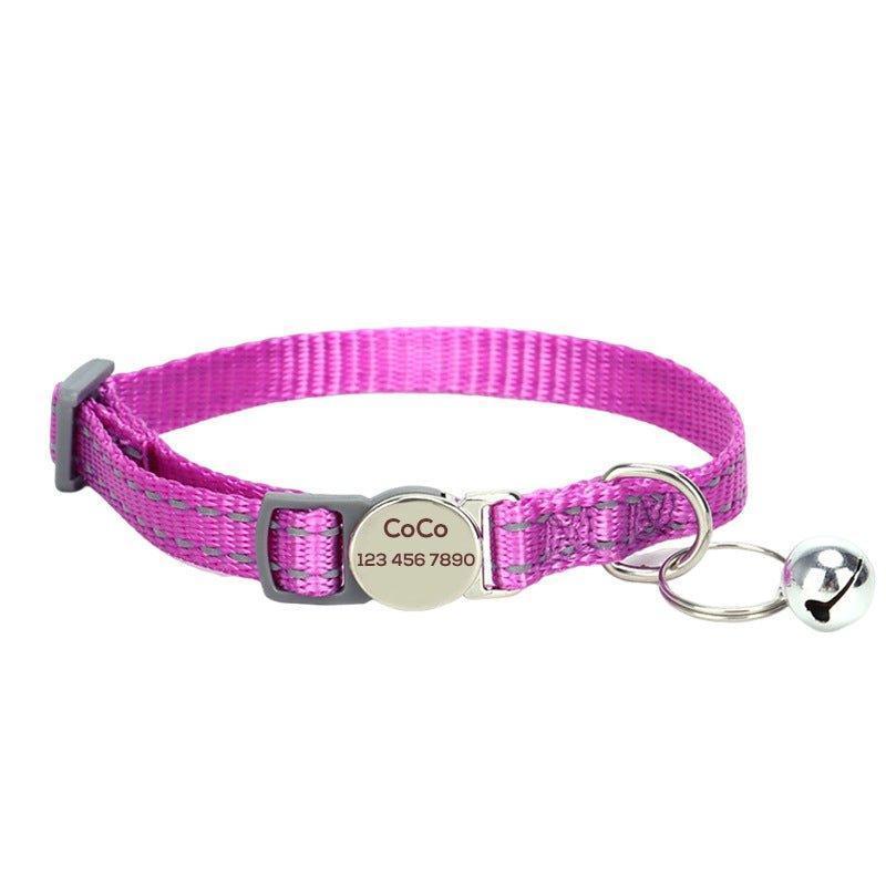 Personalized Cat Collar with Bell - Adjustable Reflective Kitten Collar - Quick Release - iTalkPet