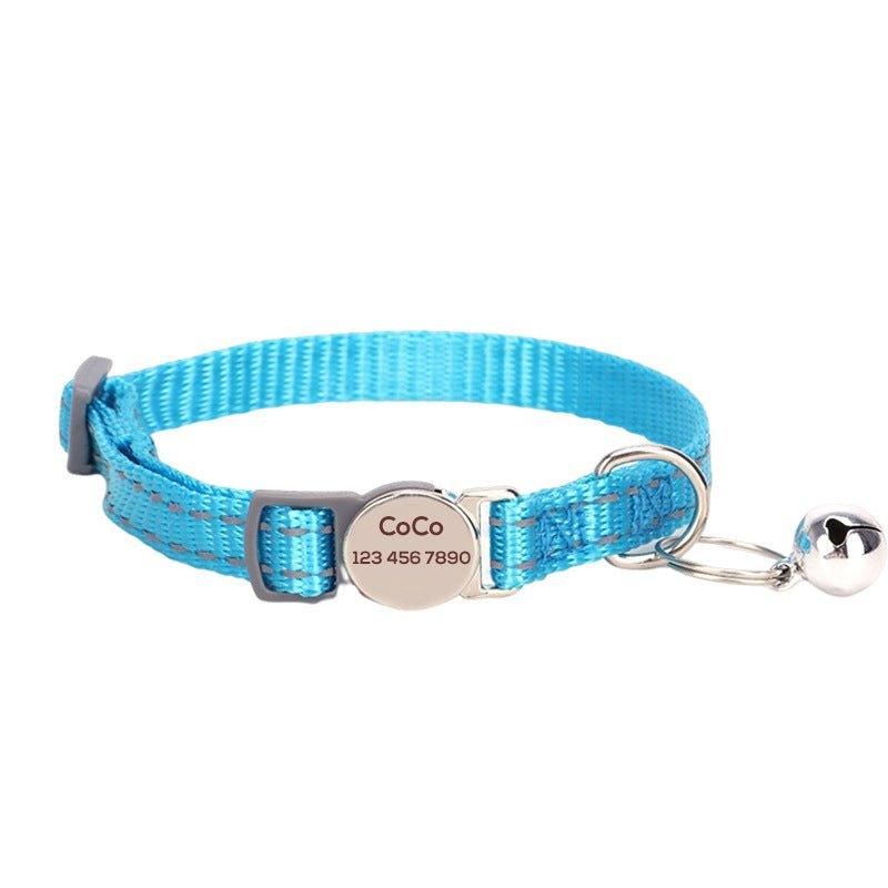 Personalized Cat Collar with Bell - Adjustable Reflective Kitten Collar - Quick Release - iTalkPet