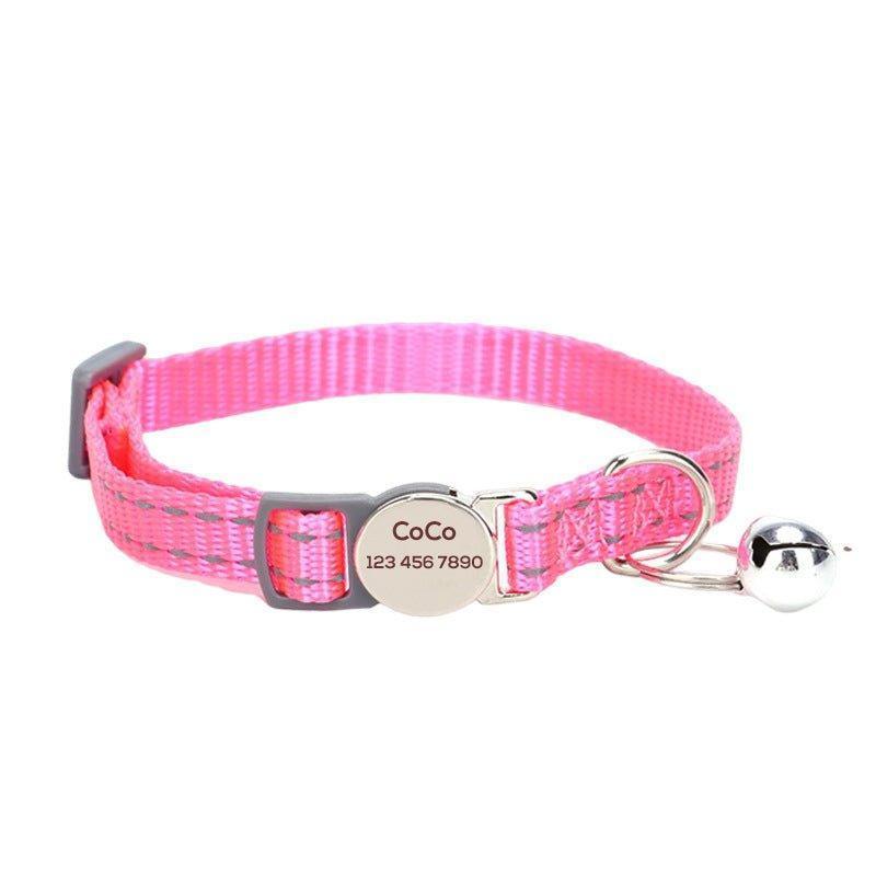 Personalized Cat Collar with Bell - Adjustable Reflective Kitten Collar - Quick Release - iTalkPet