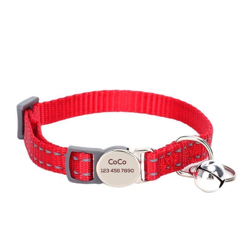 Personalized Cat Collar with Bell - Adjustable Reflective Kitten Collar - Quick Release - iTalkPet