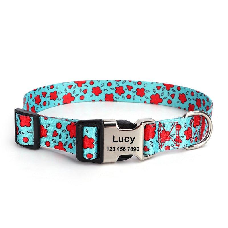 Personalized Colorful Custom Dog Collar with Engraved ID Name and Phone Number - iTalkPet