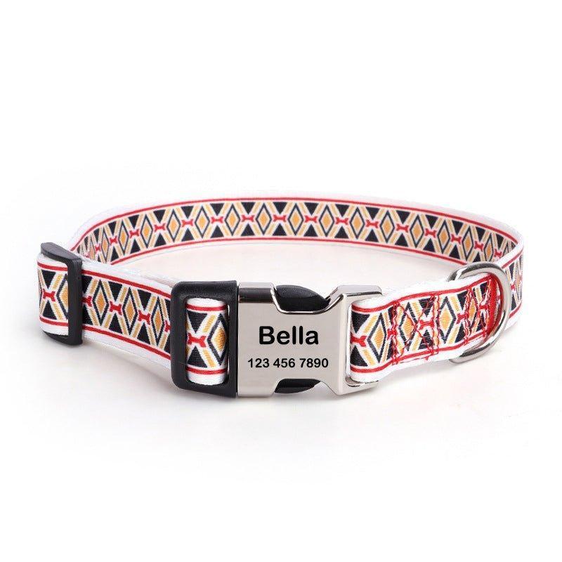 Personalized Colorful Custom Dog Collar with Engraved ID Name and Phone Number - iTalkPet