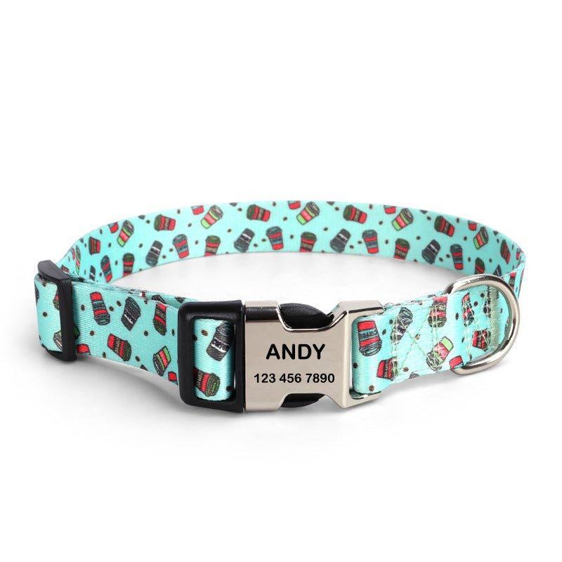 Personalized Colorful Custom Dog Collar with Engraved ID Name and Phone Number - iTalkPet