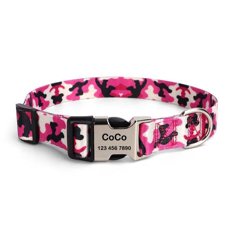 Personalized Colorful Custom Dog Collar with Engraved ID Name and Phone Number - iTalkPet