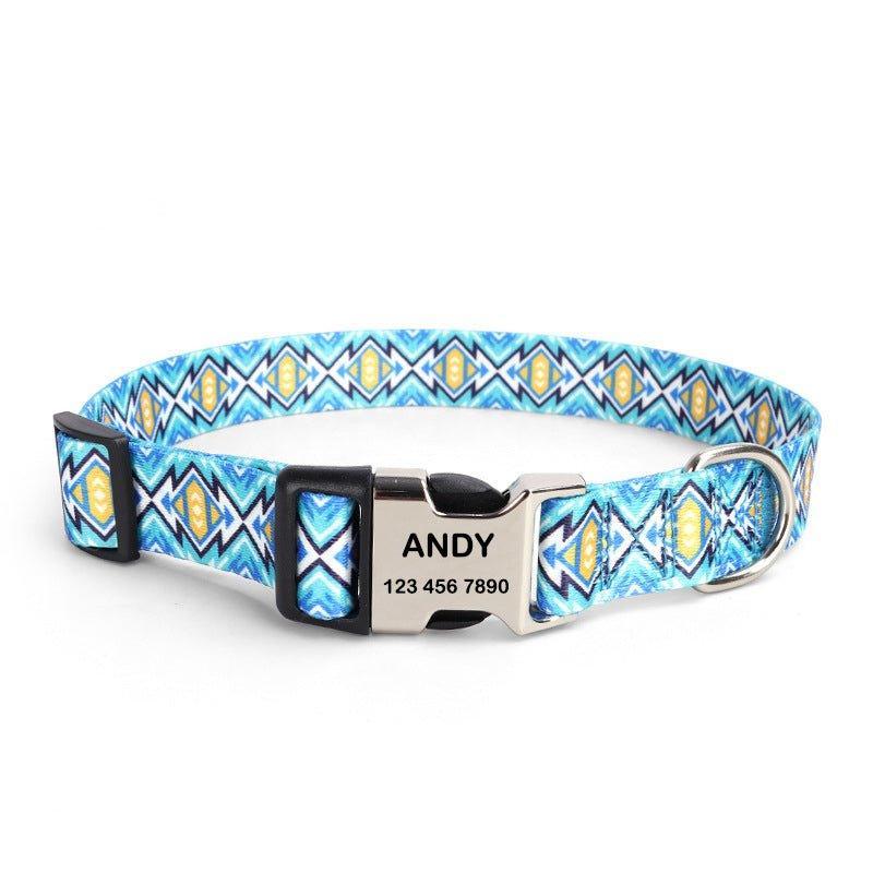 Personalized Colorful Custom Dog Collar with Engraved ID Name and Phone Number - iTalkPet