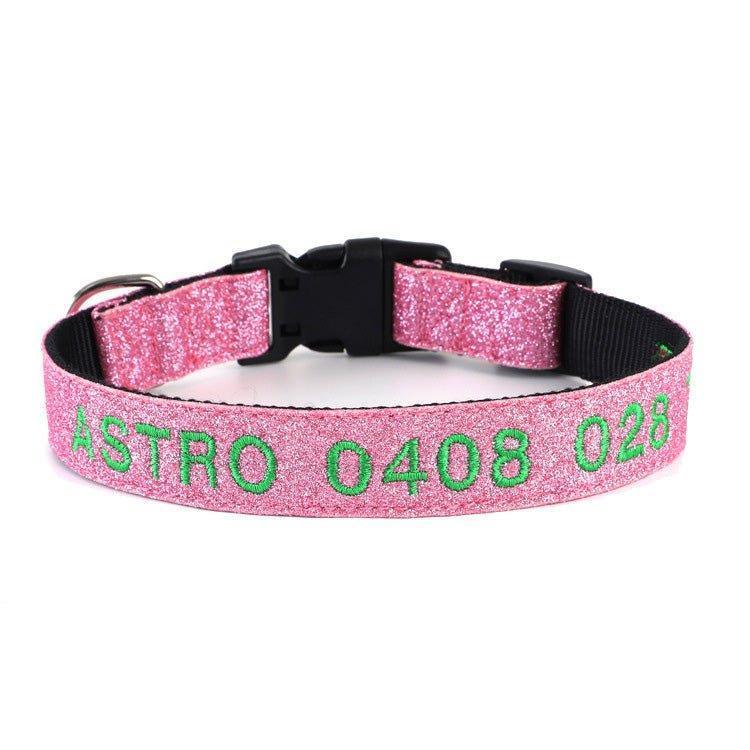 Personalized Dog Collar Custom Embroidered with Pet Name and Phone Number - iTalkPet