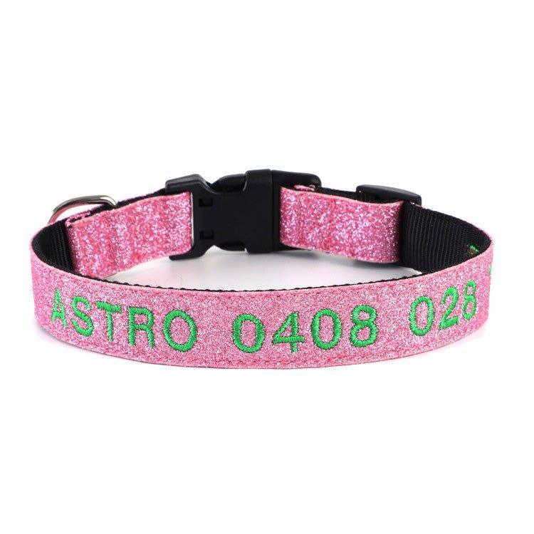 Personalized Dog Collar Custom Embroidered with Pet Name and Phone Number - iTalkPet