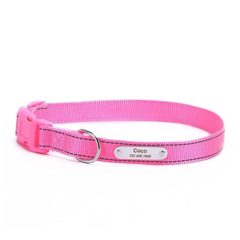 Personalized Dog Collar - Reflective Custom Embroidered with Pet Name and Phone Number - iTalkPet