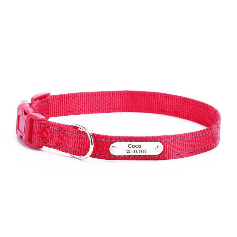 Personalized Dog Collar - Reflective Custom Embroidered with Pet Name and Phone Number - iTalkPet