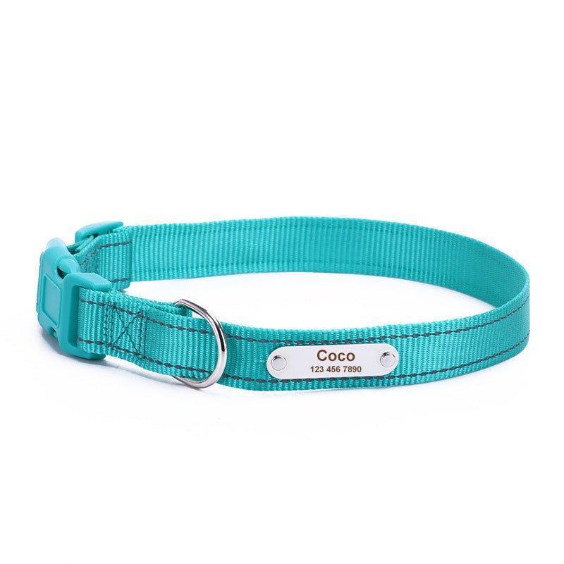 Personalized Dog Collar - Reflective Custom Embroidered with Pet Name and Phone Number - iTalkPet