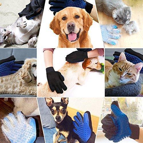 Pet Grooming Glove Gentle Deshedding Brush Glove - 1 Pair - iTalkPet