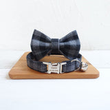 Plaid Custom Cat Collar with Bow Tie - iTalkPet