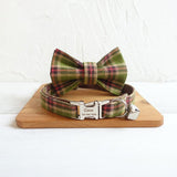 Plaid Custom Cat Collar with Bow Tie - iTalkPet