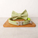 Plaid Personalized Cat Collar with Bow Tie - iTalkPet