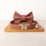 Plaid Personalized Cat Collar with Bow Tie - iTalkPet