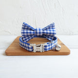 Plaid Personalized Cat Collar with Bow Tie - iTalkPet