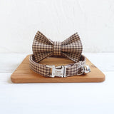 Plaid Personalized Cat Collar with Bow Tie - iTalkPet
