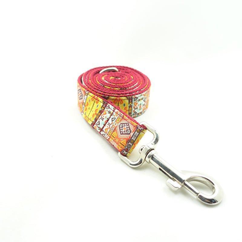 Red Bohemian Personalized Dog Collar Set - iTalkPet