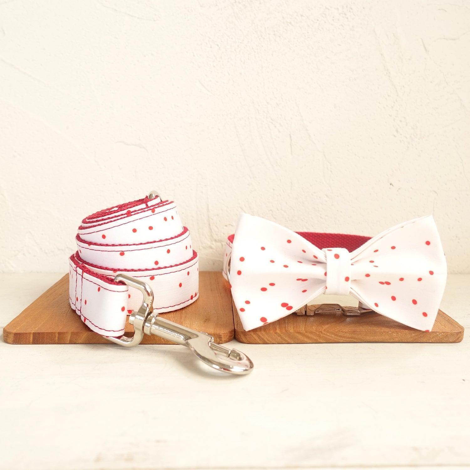 Red Ink White Personalized Dog Collar Set - iTalkPet