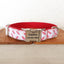 Red Leaf White Personalized Dog Collar Set - iTalkPet