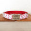 Red Leaf White Personalized Dog Collar Set - iTalkPet