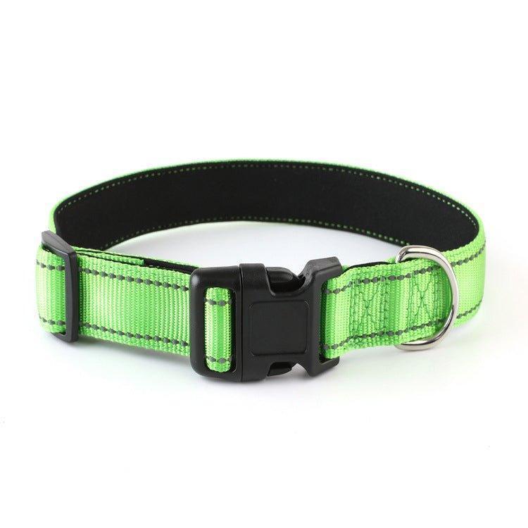 Reflective Dog Collar - Adjustable Soft Neoprene Padded Breathable Nylon Pet Collar - iTalkPet
