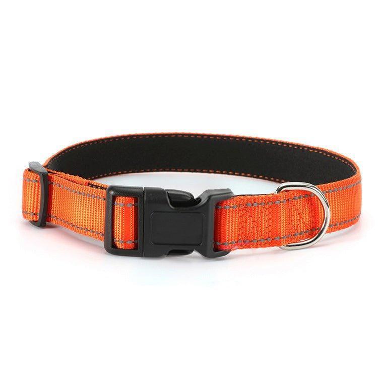 Reflective Dog Collar - Adjustable Soft Neoprene Padded Breathable Nylon Pet Collar - iTalkPet