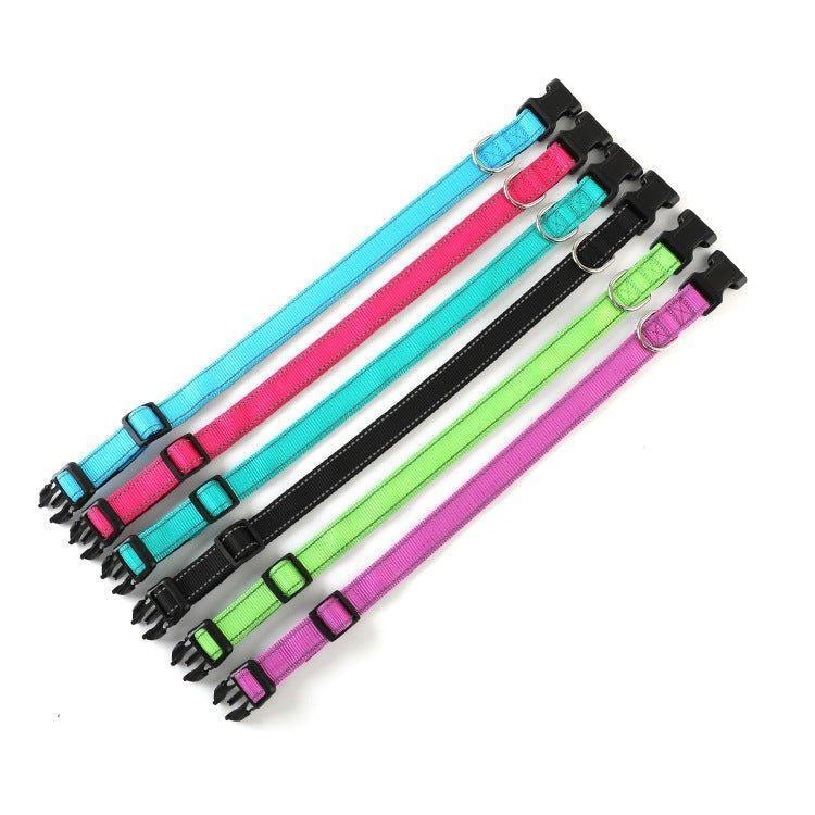 Reflective Dog Collar - Adjustable Soft Neoprene Padded Breathable Nylon Pet Collar - iTalkPet