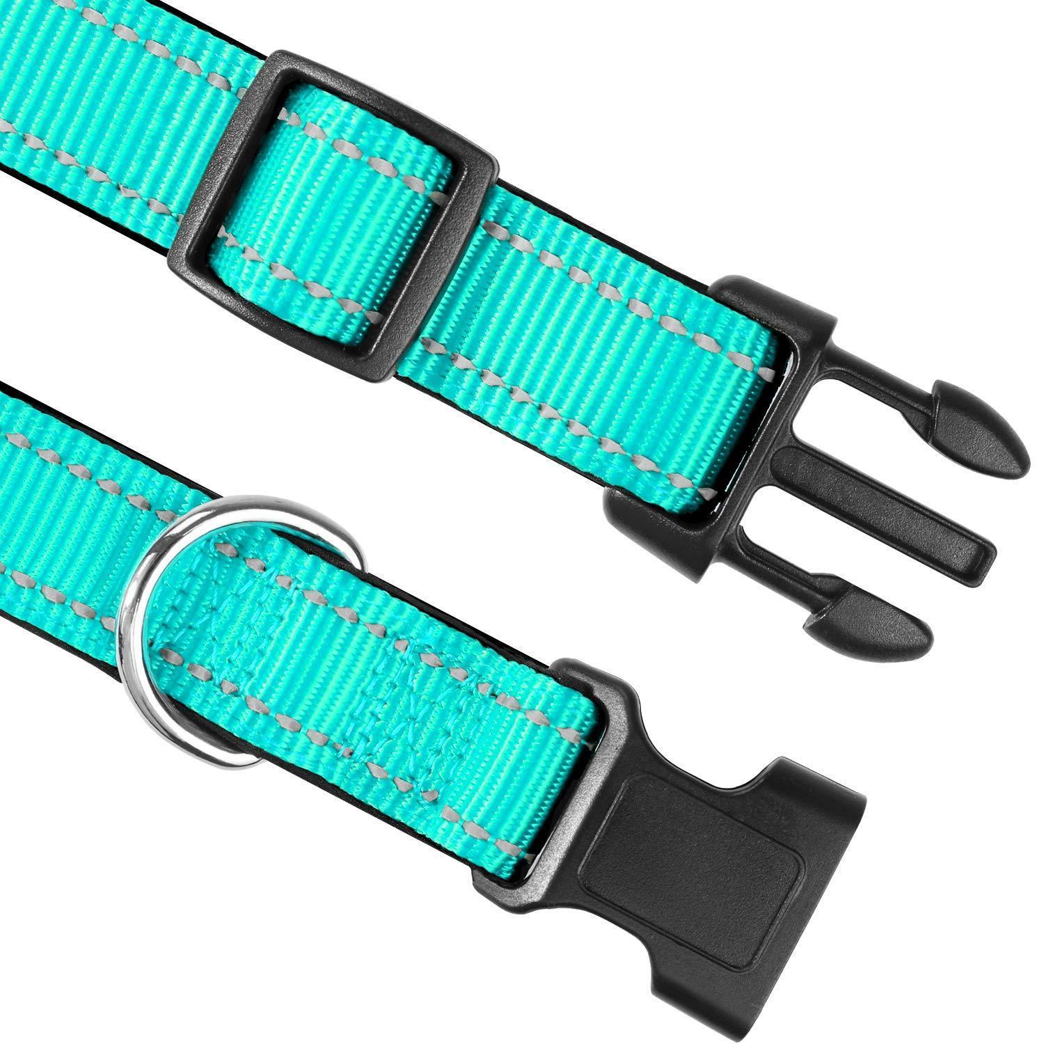 Reflective Dog Collar - Adjustable Soft Neoprene Padded Breathable Nylon Pet Collar - iTalkPet