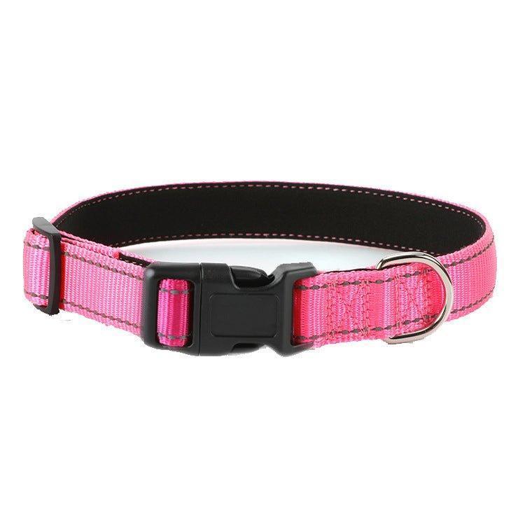 Reflective Dog Collar - Adjustable Soft Neoprene Padded Breathable Nylon Pet Collar - iTalkPet