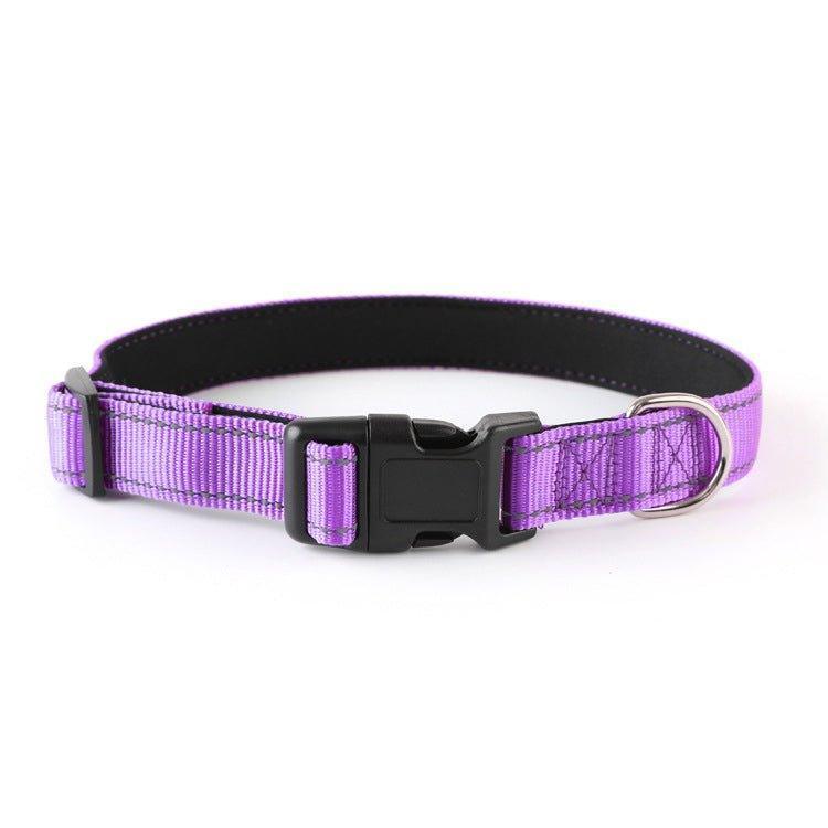 Reflective Dog Collar - Adjustable Soft Neoprene Padded Breathable Nylon Pet Collar - iTalkPet