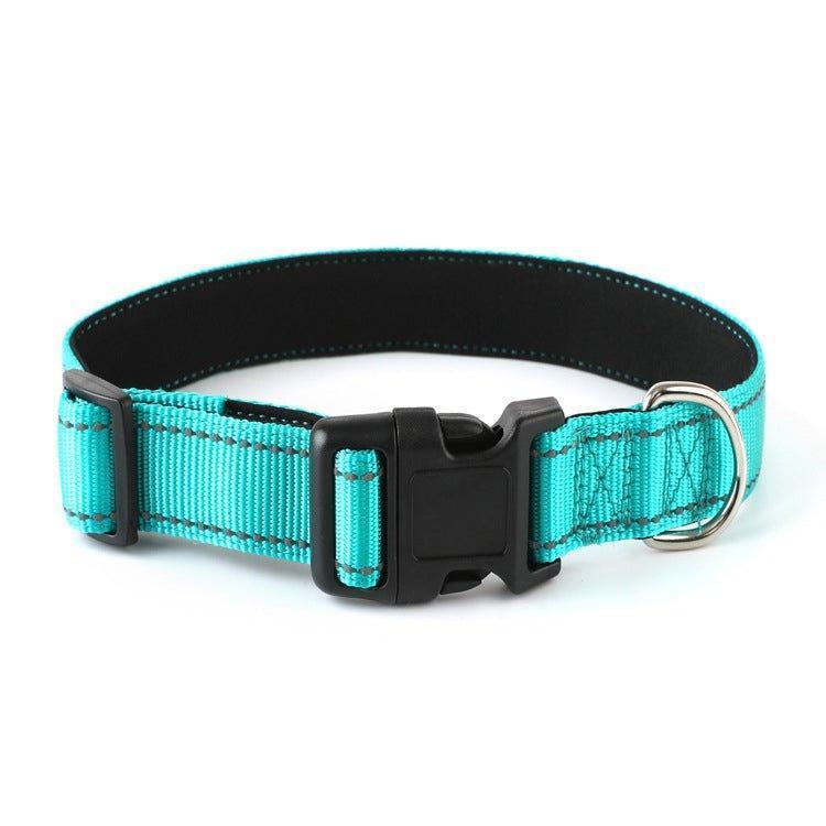 Reflective Dog Collar - Adjustable Soft Neoprene Padded Breathable Nylon Pet Collar - iTalkPet