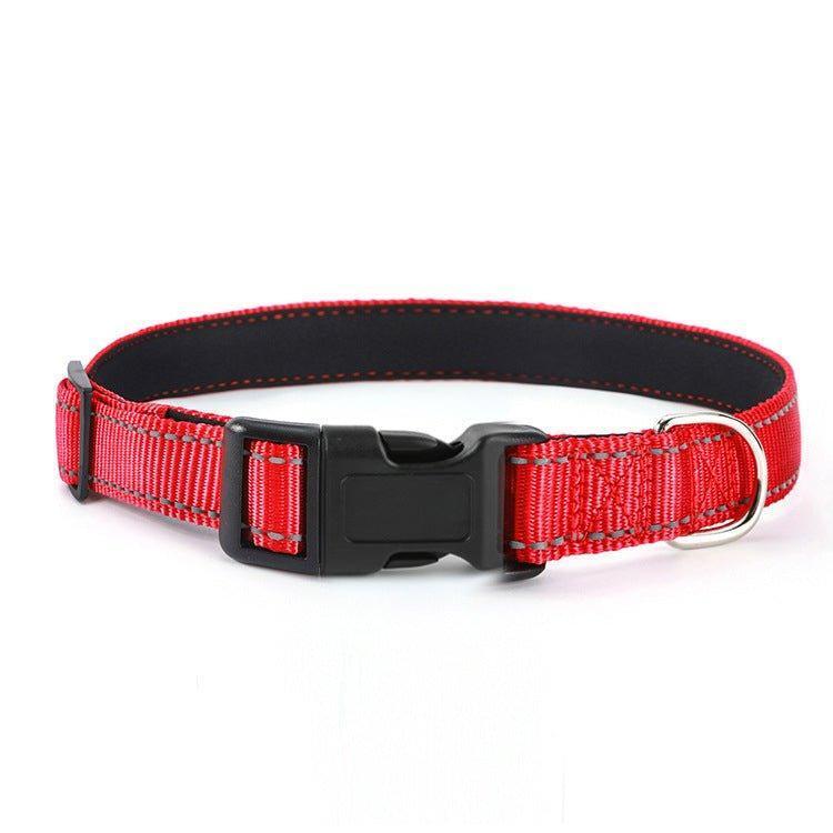 Reflective Dog Collar - Adjustable Soft Neoprene Padded Breathable Nylon Pet Collar - iTalkPet