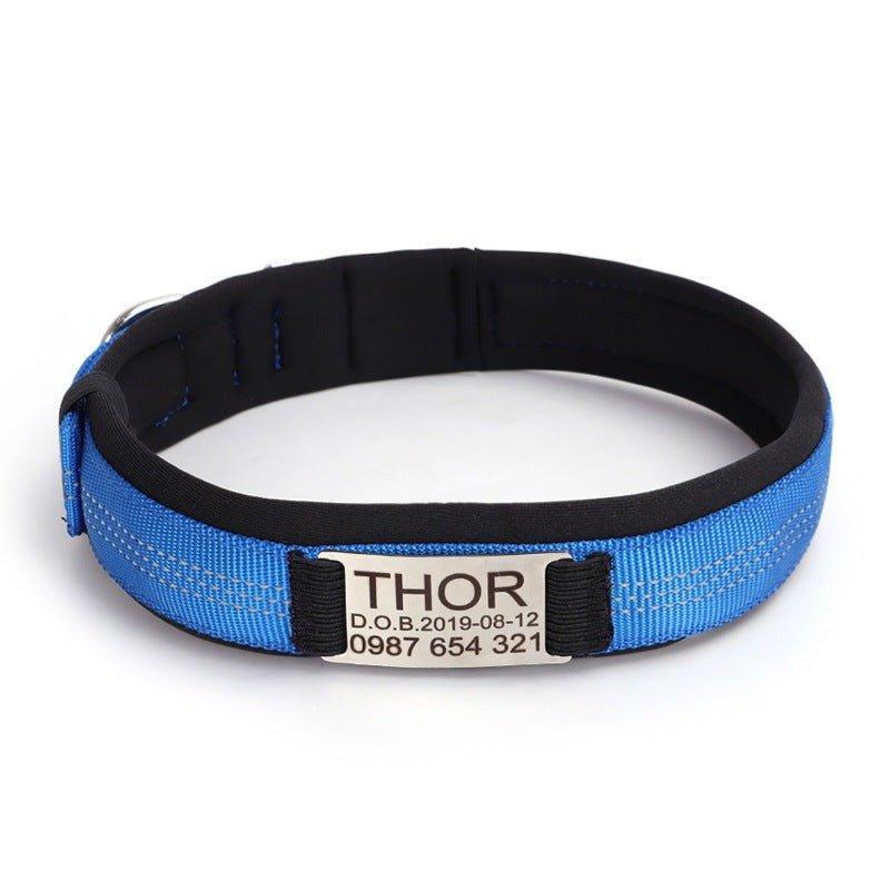 Reflective Engraved Nylon Dog Collar Personalized with Slide on ID Tag - iTalkPet