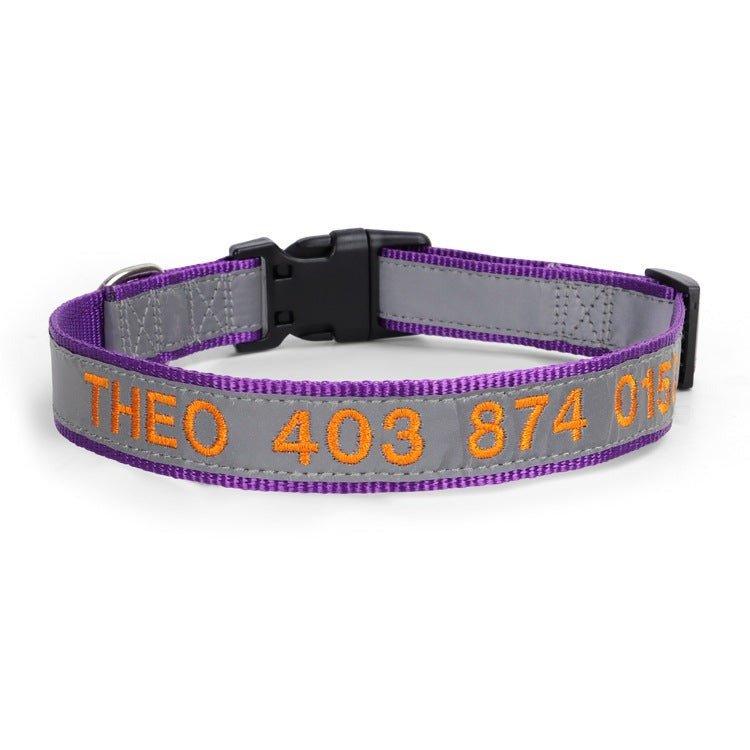 Reflective Personalized Pet Collar - Custom Dog ID Collar - iTalkPet