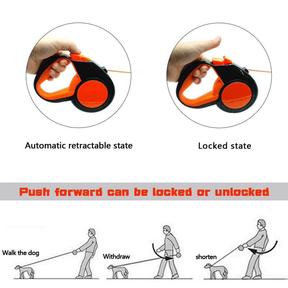 Retractable Automatic Extending Nylon Pet Dog Leash - iTalkPet