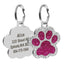 Rhinestone Paw Print Custom Pet ID Tags - Stainless Steel Personalized Engrave Dog ID Tag - iTalkPet