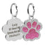 Rhinestone Paw Print Custom Pet ID Tags - Stainless Steel Personalized Engrave Dog ID Tag - iTalkPet