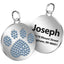 Rhinestones Inlaid Paw Print Personalized Pet Tag - iTalkPet