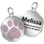 Rhinestones Inlaid Paw Print Personalized Pet Tag - iTalkPet