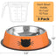 Set of 3 Stainless Steel Cat Food Water Bowl with Non-Slip Rubber Base - iTalkPet
