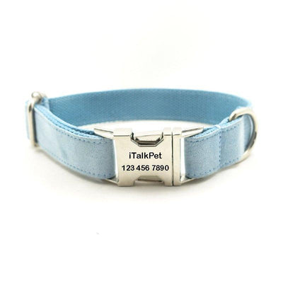 Sky Blue Personalized Dog Collar Set - iTalkPet