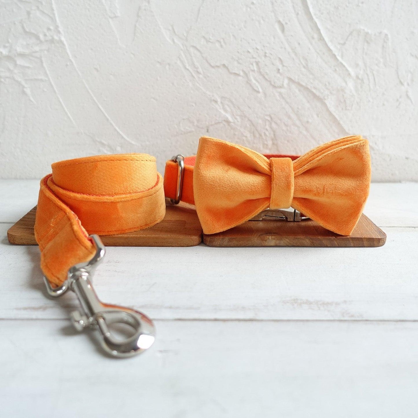 Soft Orange Personalized Dog Collar Set - iTalkPet