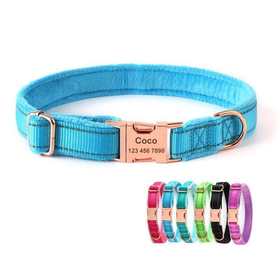 Soft Padded Personalized Dog Collar - Reflective Engraved Quick Release Custom Pet Collar - iTalkPet