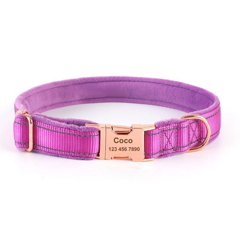 Soft Padded Personalized Dog Collar - Reflective Engraved Quick Release Custom Pet Collar - iTalkPet