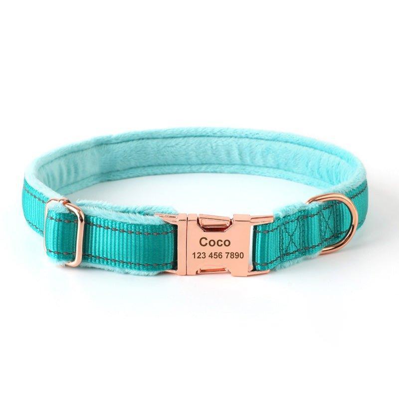 Soft Padded Personalized Dog Collar - Reflective Engraved Quick Release Custom Pet Collar - iTalkPet