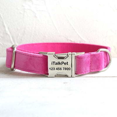 Soft Pink Personalized Dog Collar Set - iTalkPet