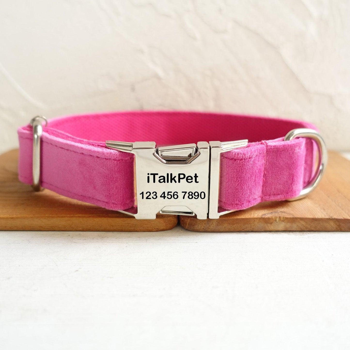 Soft Pink Personalized Dog Collar Set - iTalkPet