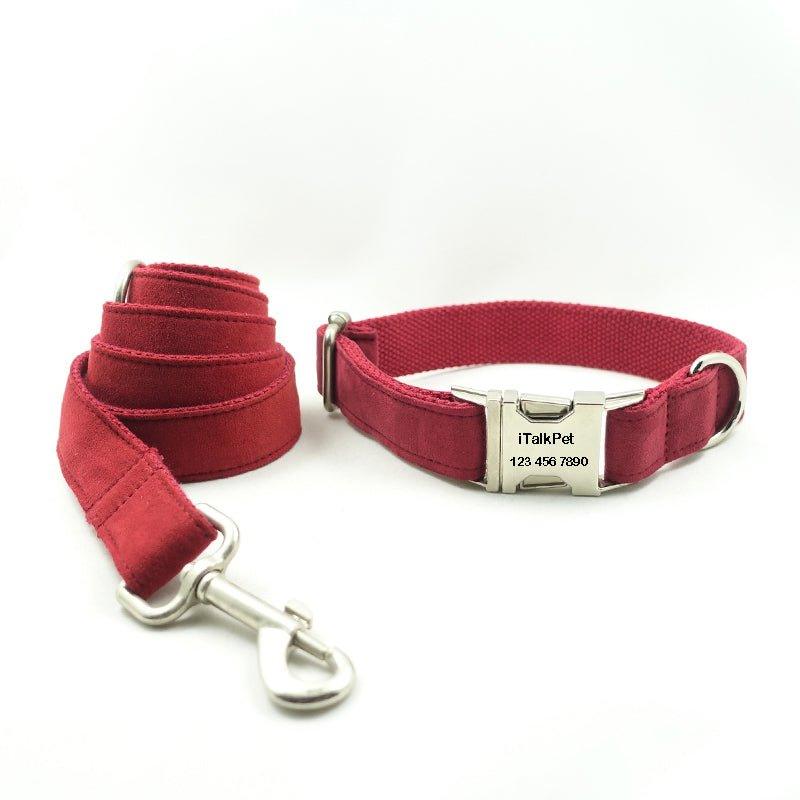 Solid Thickened Soft Personalized Dog Collar Set - iTalkPet