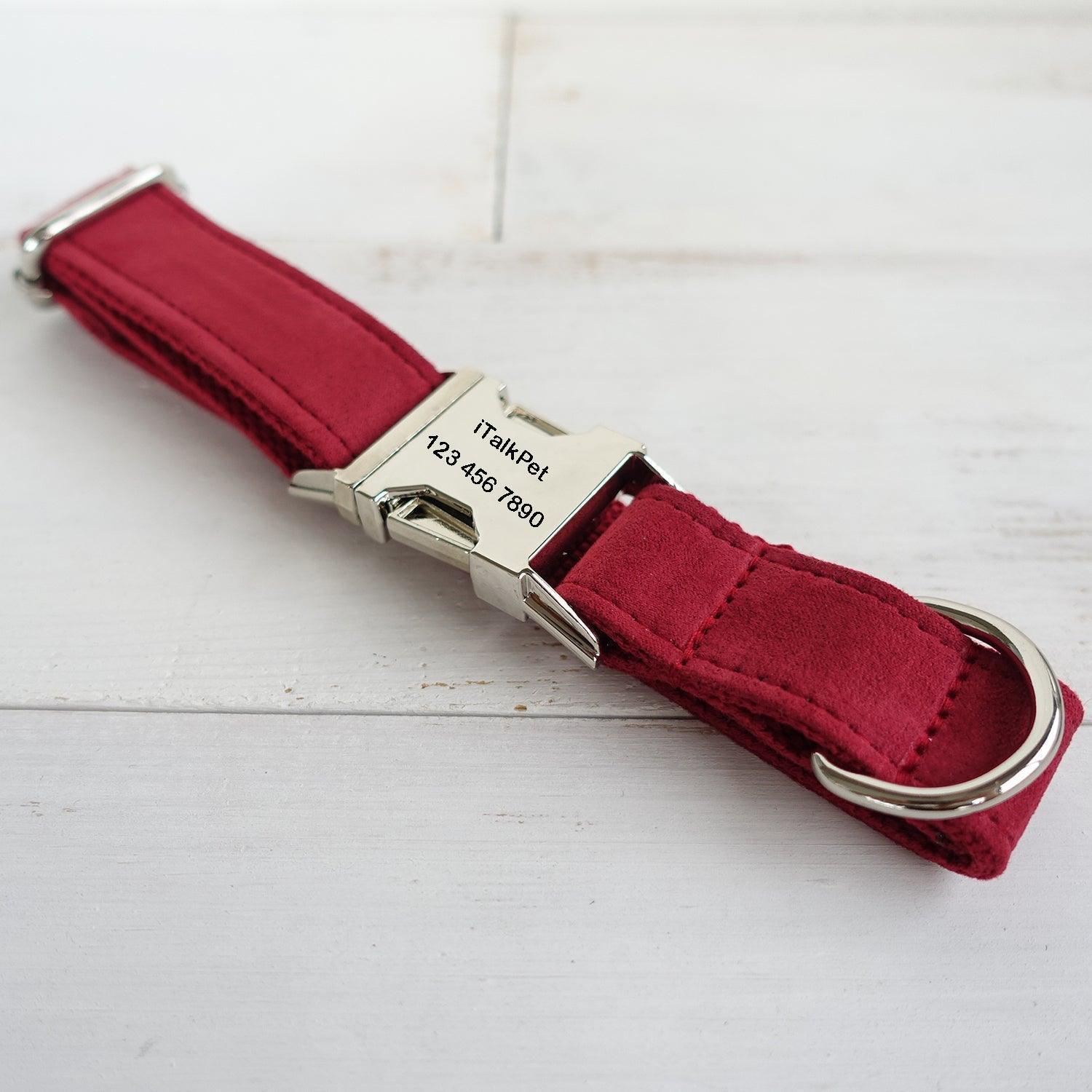 Solid Thickened Soft Personalized Dog Collar Set - iTalkPet